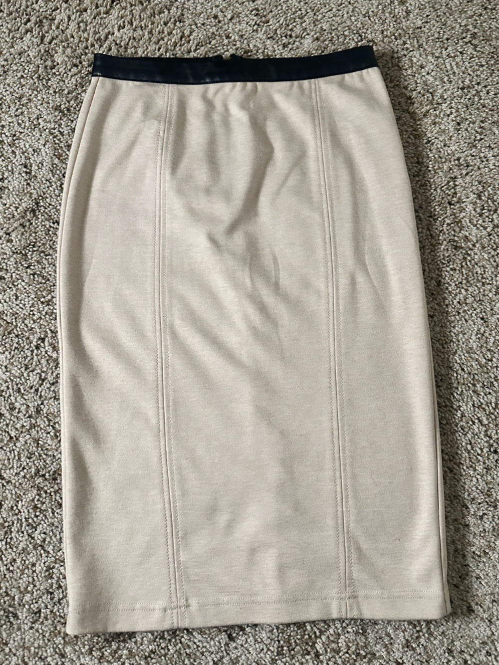 XOXO Black-Trim Cream Skirt